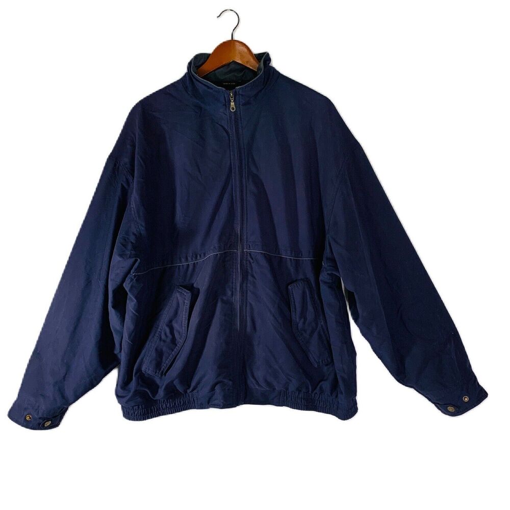 Sun Mountain Jacket Men XL Navy Full Zip Gore-Tex Outdoor Pockets Golf Ski VTG